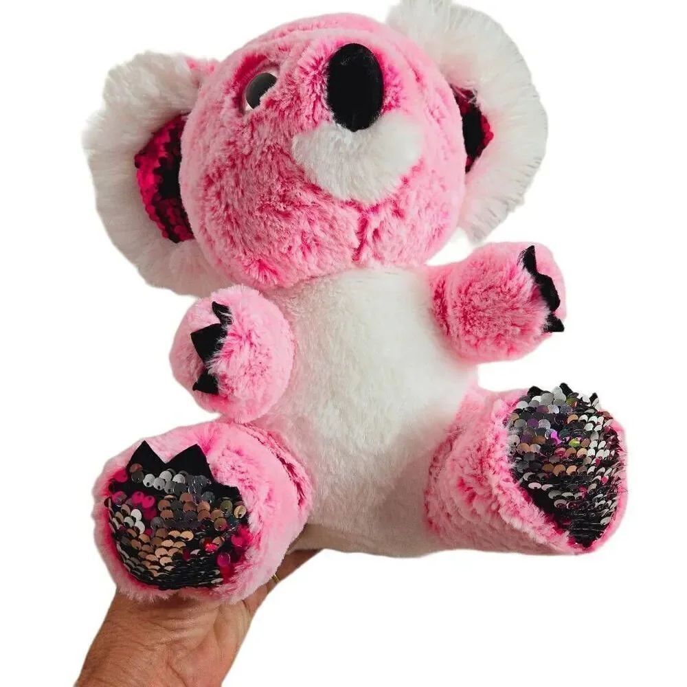 Koala Bear Plush Toys Pink Silver Sequins Sparkly Eyes Stuffed Animal